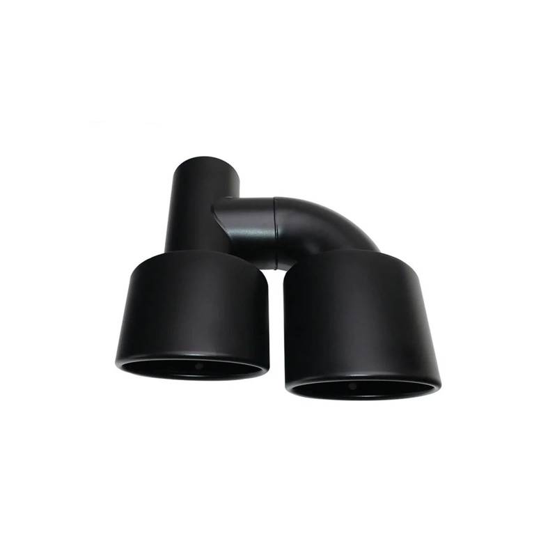 Auto-Endrohre Inter 63mm Dual Outlet Auto Auspuff Spitze Slant Rolled Edge Auto Schalldämpfer Auspuff Endrohr Edelstahl Matt Schwarz Endschalldämpfer Auspuffendrohr(P0EJ30213b-L-AG) von LORSKRD