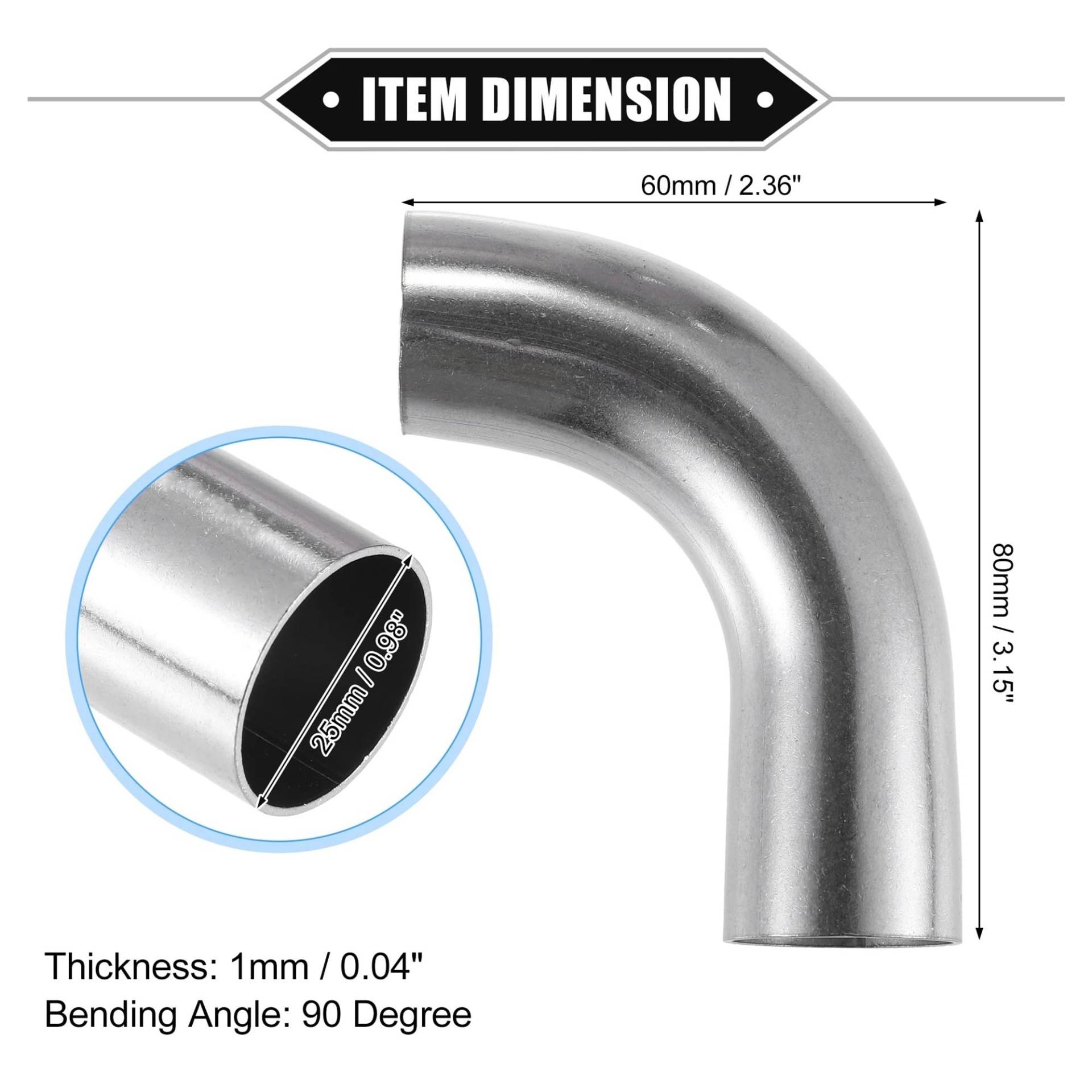 Auto-Endrohre Rohrbogen Außendurchmesser 19 Mm 25 Mm 32 Mm 38 Mm 51 Mm 63 Mm 90 ° Auspuffrohr Für Auto 80 Mm 87 Mm 100 Mm 110 Mm 120 Mm Beinlänge Endschalldämpfer Auspuffendrohr(25X60X80 mm) von LORSKRD
