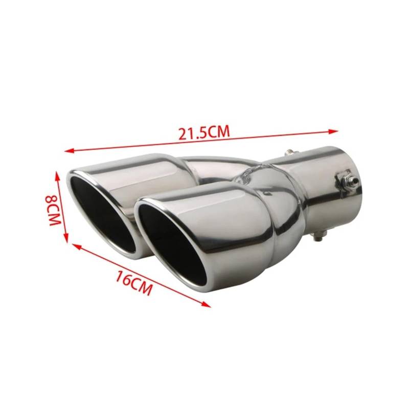 Auto-Endrohre Schalldämpfer Universal 63mm Auto Schalldämpfer Auspuffspitze Endrohr Edelstahl Auto Heckklappe Autozubehör 2024 Endschalldämpfer Auspuffendrohr(Silver Straight) von LORSKRD