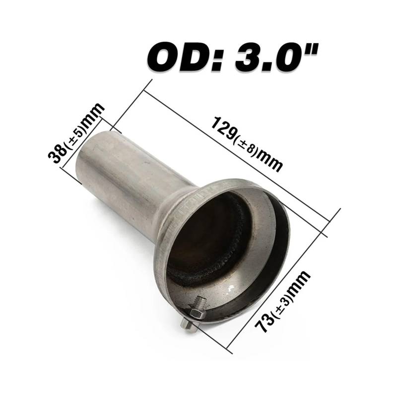 Auto-Endrohre Universal 3'' / 3.5" /4'' / 4.5'' Auto Edelstahl Auspuff Schalldämpfer Runde Spitze EP-XS Endschalldämpfer Auspuffendrohr(OD 3.0 inch) von LORSKRD