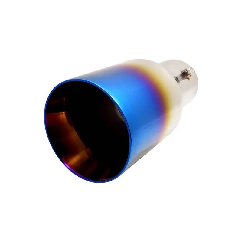 Auto-Endrohre Universal Auto Auto Auspuff Schalldämpfer Spitze Edelstahl Rohr Chrom Trim Modifizierte Auto Hinten Schwanz Throat Liner Zubehör Endschalldämpfer Auspuffendrohr(Blau) von LORSKRD