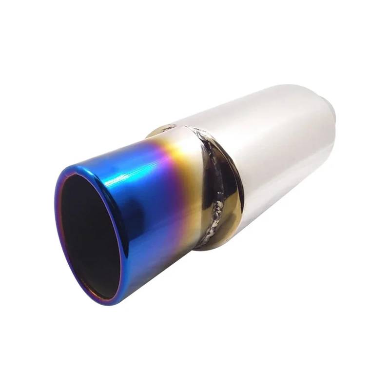 Auto-Endrohre Universal Auto Auto Schweißen Auspuff Schalldämpfer Spitze Edelstahl Rohr Chrom Trim Modifizierte Auto Hinten Schwanz Throat Liner Zubehör Endschalldämpfer Auspuffendrohr(Blau) von LORSKRD