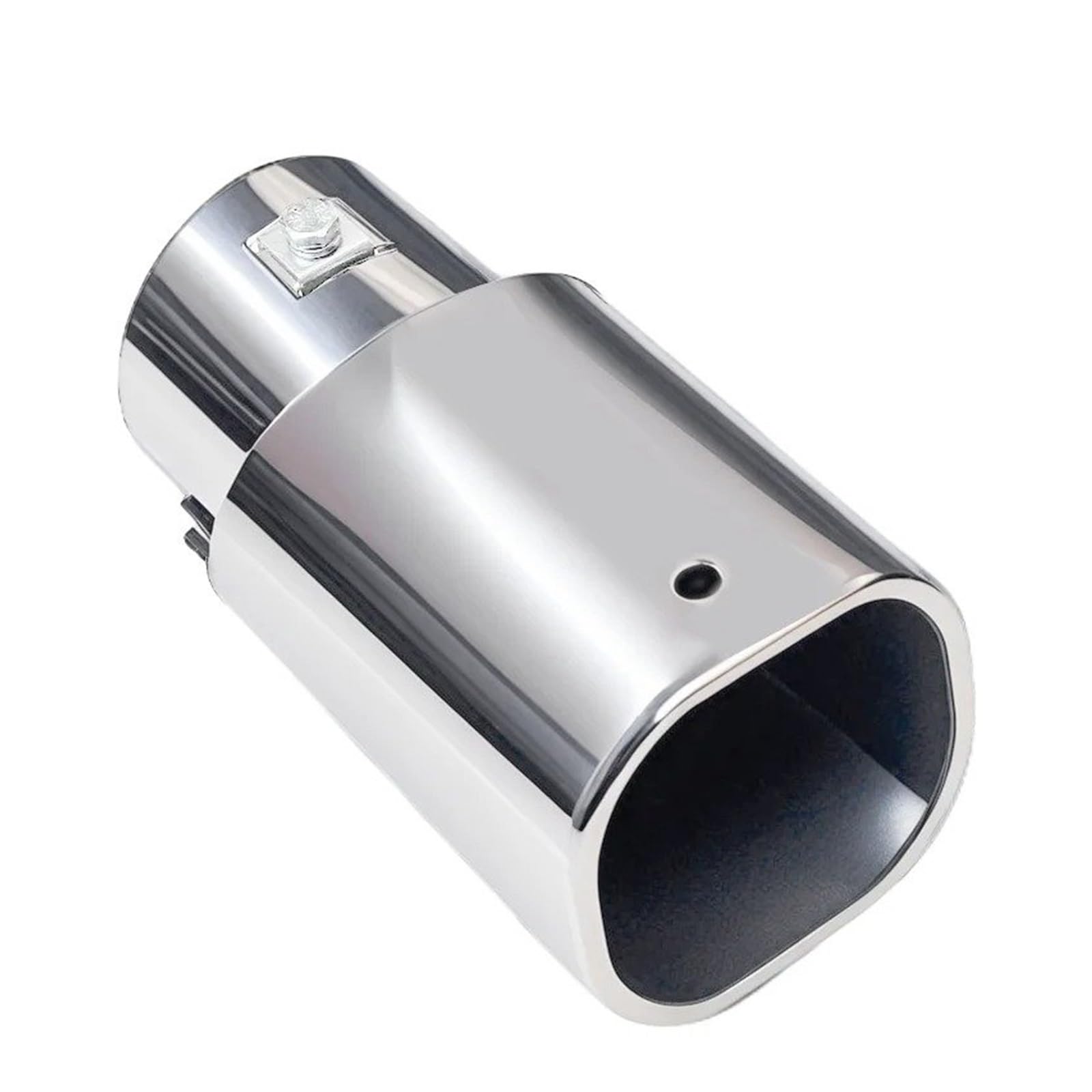 Auto-Endrohre Universal Auto Quadratische Auspuff Schalldämpfer Spitze Endrohr Edelstahl Auspuff Endrohr Polieren Oberfläche Auto Dekoration Einlass 75mm Endschalldämpfer Auspuffendrohr(Silber) von LORSKRD