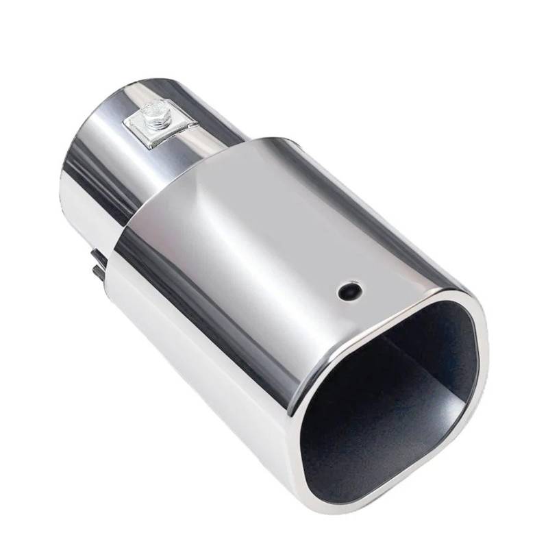 Auto-Endrohre Universal Auto Quadratische Auspuff Schalldämpfer Spitze Endrohr Edelstahl Auspuff Endrohr Polieren Oberfläche Auto Dekoration Einlass 75mm Endschalldämpfer Auspuffendrohr(Silber) von LORSKRD