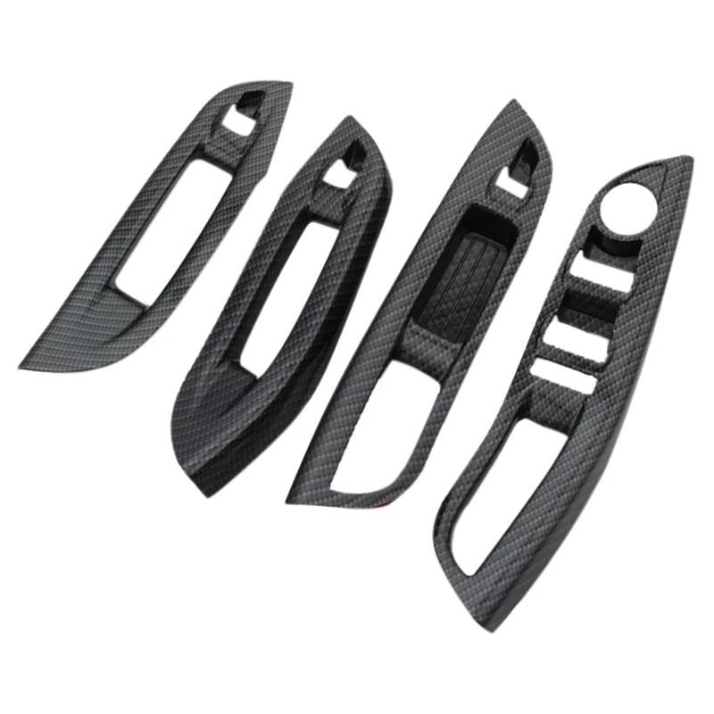 Dekor Panel Trim Innen Für Ford Für Focus MK 3 4 Zubehör 4 Stücke Carbon ABS Auto Fensterheber Panel Rahmen Dekoration Abdeckung Trim Aufkleber Auto Abdeckung Trim Cover von LORSKRD