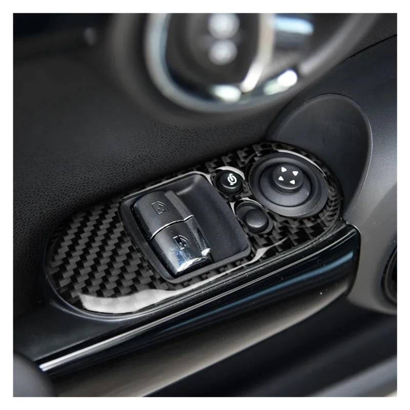 Dekor Panel Trim Innen Für MINI Für Cooper S 3DR F56 Carbon Faser Tür Fenster Glas Lift Control Schalter Panel Abdeckung Trim 2PCS Auto Innen Zubehör Auto Abdeckung Trim Cover von LORSKRD