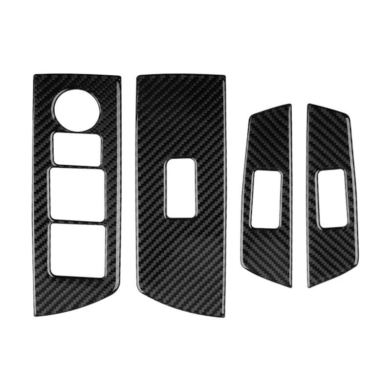 Dekor Panel Trim Innen Für Mazda Für CX-9 Für CX9 2016 2017 2018 2019 2020 Kohlefaser-Autofensterheber-Knopfrahmenaufkleber Autoinnenausstattung Auto Abdeckung Trim Cover von LORSKRD