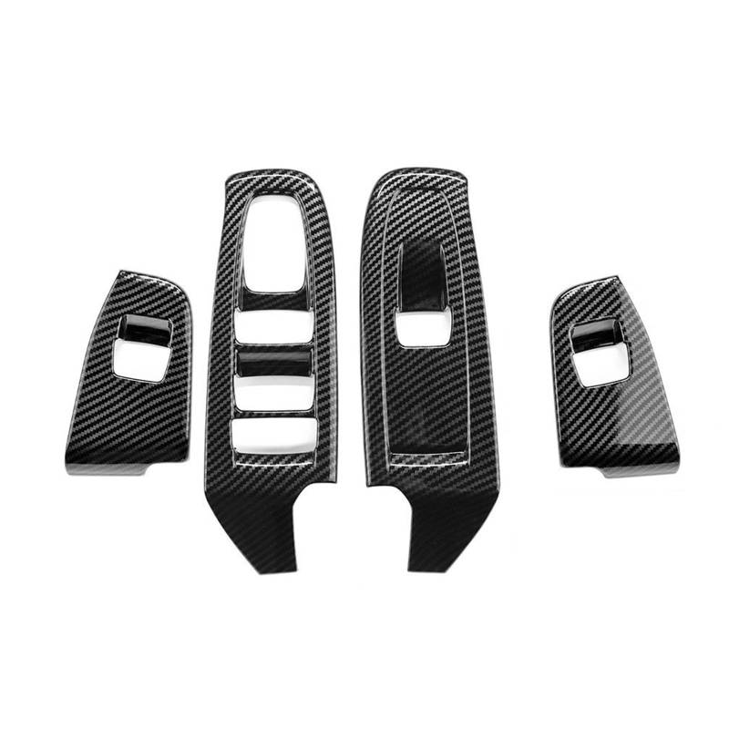 Dekor Panel Trim Innen Für Subaru Für Crosstrek 2024 Für Impreza 2024 Fensterknopfrahmen Kohlefasermuster Stil RHD LHD Dekor Zubehör ABS Auto Abdeckung Trim Cover von LORSKRD