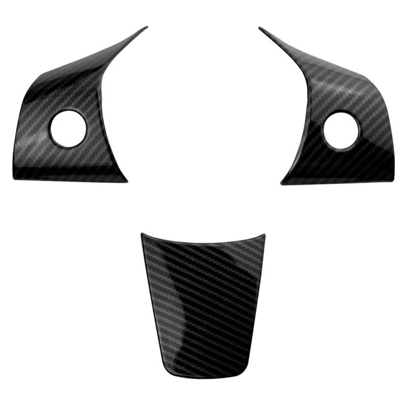 Dekor Panel Trim Innen Für Tesla Für Modell 3 2016-2023 Für Modell Für Y 2019-2024 3-teiliges Auto-Lenkrad-Tastenfeldabdeckung Zierleiste Dekoration Aufkleber Zubehör Auto Abdeckung Trim Cover von LORSKRD
