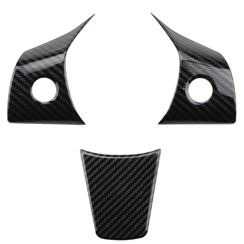 Dekor Panel Trim Innen Für Tesla Für Modell 3 Für Modell Für Y 2019-2022 Carbon Fiber Auto Lenkrad Tasten Panel Aufkleber Trim Abdeckung Zubehör Auto Abdeckung Trim Cover von LORSKRD
