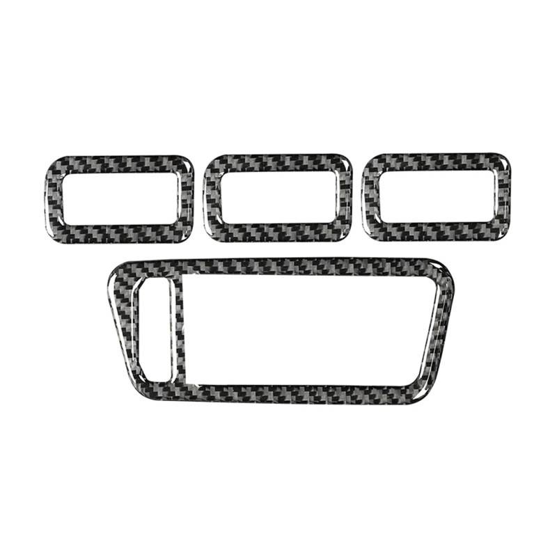 Dekor Panel Trim Innen Für VW Für Golf 7 Für GTI Mk7 2013-2019 Kohlefaserfensterglas-Lifttasten Panel Zierrahmen Dekoraufkleber Autozubehör Auto Abdeckung Trim Cover von LORSKRD