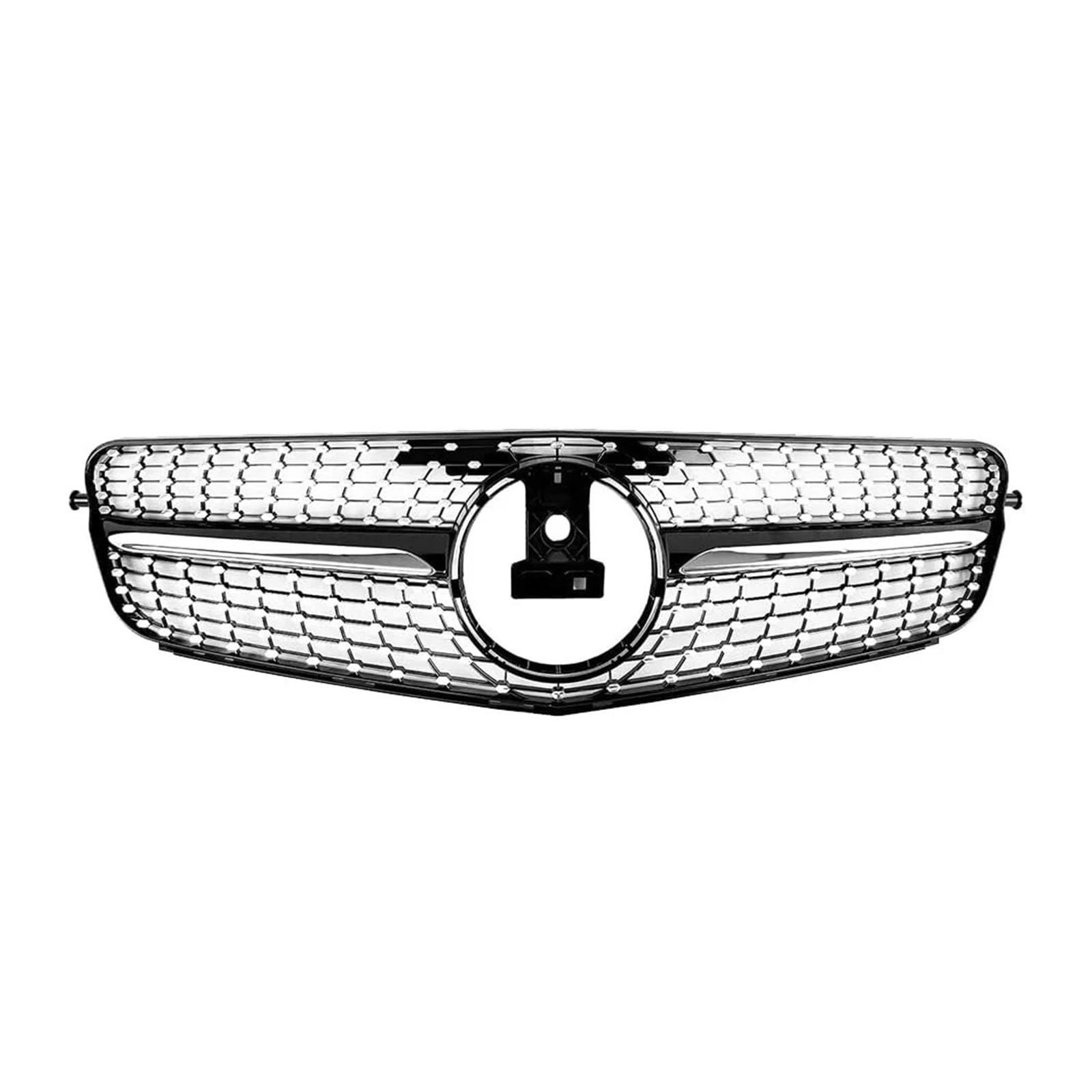 Glänzendes Schwarz Den Frontstoßstangengrill Im Für GTR-Stil Für Benz C-Klasse W204 C180 C200 C350 2008–2014, Chrom-Silber-Diamanten-Grill Auto Kühlergrill Front Kühlergrille(Diamonds-Black) von LORSKRD