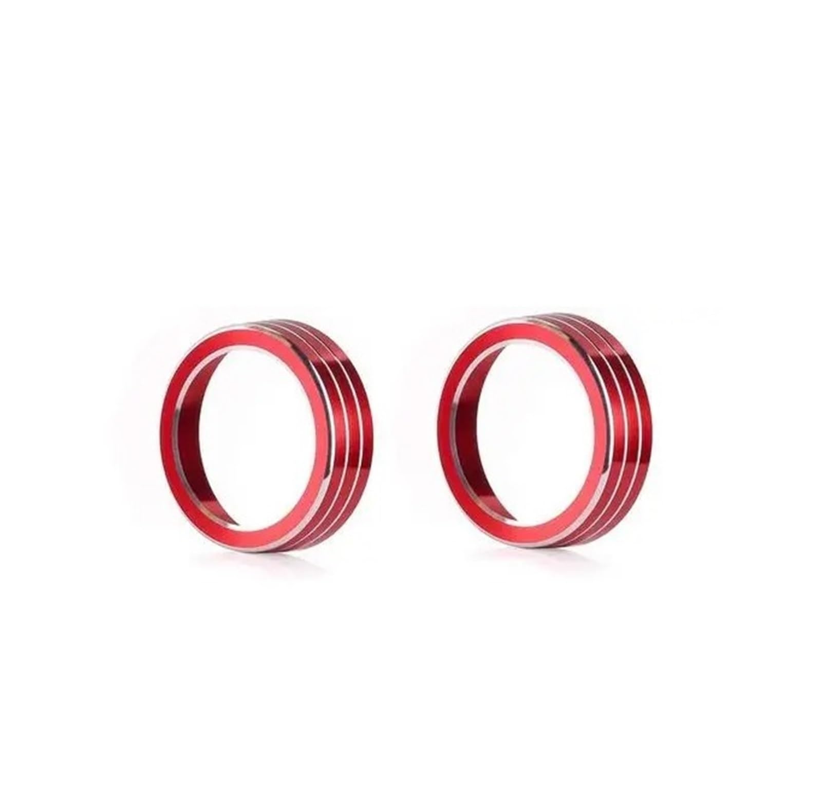 Interior Decor Zubehör Aluminium Klimaanlage AC Schalter Tasten Abdeckung Trim Für Civic 10th Gen 2016 2017 2018 Control Ring Knopf Trim Ring Auto Dekoration Streifen(Rot) von LORSKRD