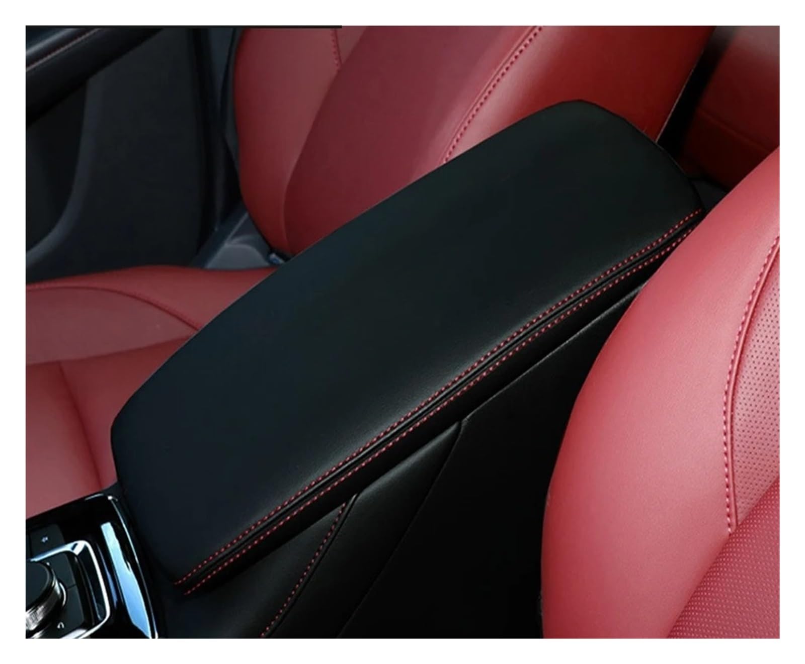 Interior Decor Zubehör Auto Armlehnen Box Cover Center Konsole Dekoration Innen Auto Zubehör Für Mazda Für CX-30 Für CX30 Für CX 30 2020 2021 2022 Auto Dekoration Streifen(Red Line) von LORSKRD