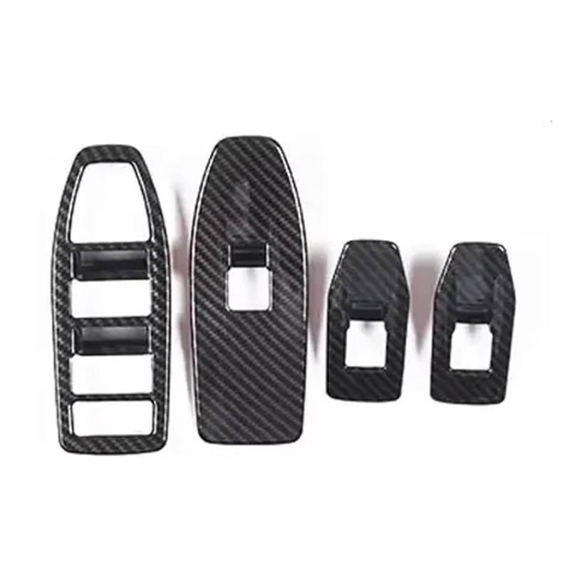 Interior Decor Zubehör Auto Fenster Schalter Panel Abdeckung Trimmt Carbon Fiber Innen Teile Für X1 2023 2024 Rahmen Leisten Dekor Zubehör Auto Dekoration Streifen(Kohlefaser) von LORSKRD