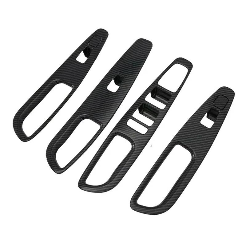 Interior Decor Zubehör Auto Fensterheber Schalter Panel Rahmen Abdeckung Trim Für Hyundai Für Santa Für Fe 2019 2020 2021 2022 Carbon Faser Muster Auto Innen Zubehör Auto Dekoration Streifen von LORSKRD
