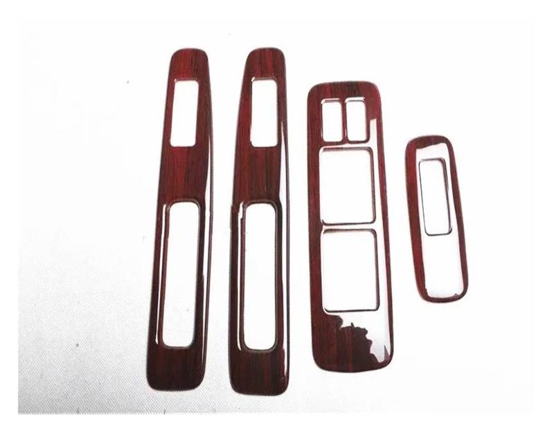 Interior Decor Zubehör Carbon Fiber Innen Tür Armlehne Fenster Lift-Taste Abdeckung Trim Für Nissan Für Qashqai 2008 2009 2010 2011 2012 2013 Für J10 Auto Zubehör Auto Dekoration Streifen(Rot) von LORSKRD