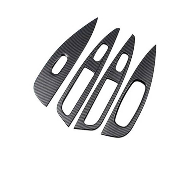 Interior Decor Zubehör Fenster Glas Lift Schalter Panel Trim Rahmen Tür Taste Panel Aufkleber Innenleisten Für Nissan Für Qashqai Für J11 2016 2017 2018 2019 2020 2021 Auto Dekoration Streifen(Kohlefa von LORSKRD