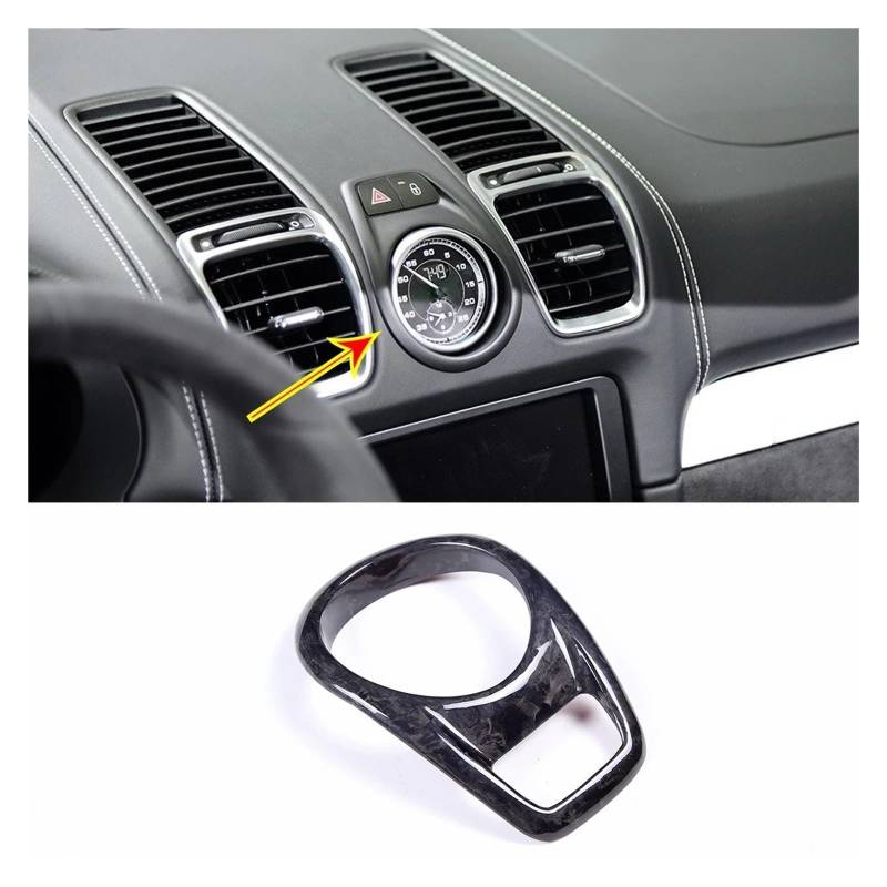 Interior Decor Zubehör Für Boxster 2014 2015 Carbon Faser Auto Zentrale Steuerung Uhr Abdeckung Dekorative Aufkleber Auto Innen Zubehör Auto Dekoration Streifen(Forged Carbon) von LORSKRD