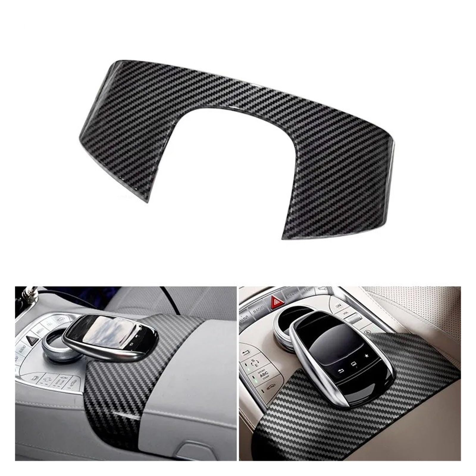 Interior Decor Zubehör Für Für Benz Für S Klasse Für W221 Für W222 Auto Konsole Control Armlehne Box Telefon Abdeckung Zifferblatt Trim Carbon Faser Korn Zubehör Auto Dekoration Streifen(C) von LORSKRD