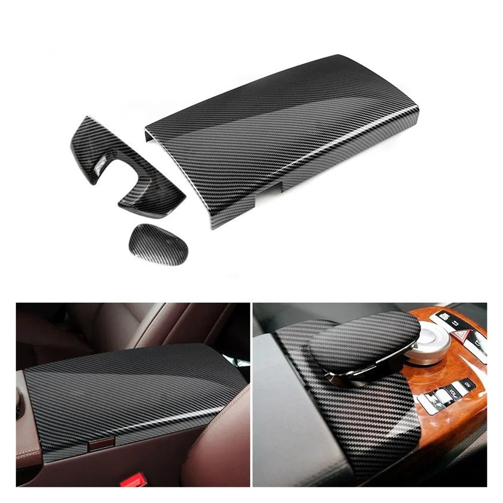 Interior Decor Zubehör Für Für Benz Für S Klasse Für W221 Für W222 Auto Konsole Control Armlehne Box Telefon Abdeckung Zifferblatt Trim Carbon Faser Korn Zubehör Auto Dekoration Streifen(G) von LORSKRD