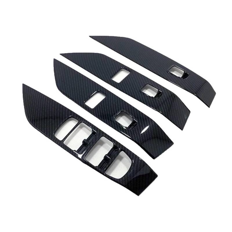 Interior Decor Zubehör Für Jaguar Für E-Pace 2017 2018 2019 Carbon Look Auto Armlehne Handlauf Innen Tür Fenster Glas Schalter Panel Abdeckung Trim Rahmen Auto Dekoration Streifen(ABS Matte) von LORSKRD