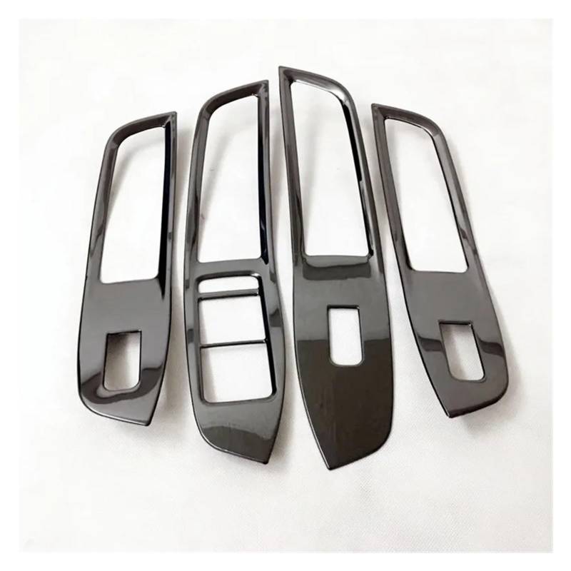 Interior Decor Zubehör Für MG Für ZS Auto Fenster Taste Schalter Abdeckung Glas Hebe Trim Rahmen Innen Bedienfeld Auto Styling Zubehör Nur Für LHD Auto Dekoration Streifen(Schwarz) von LORSKRD