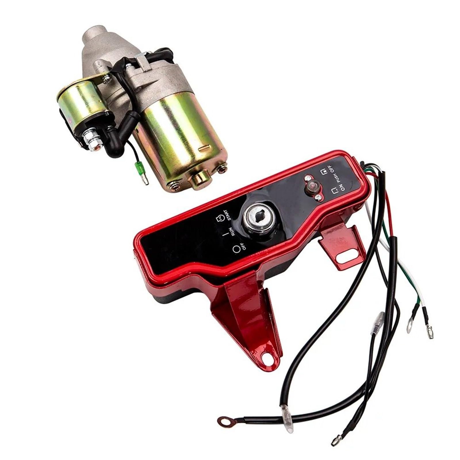 Starter Anlasser Für GX160 5.5HP & Für GX200 6.5HP Elektrische Starten Kit Starter Motor Zündschlüssel Schalter 6,5 Anlasser Motor von LORSKRD