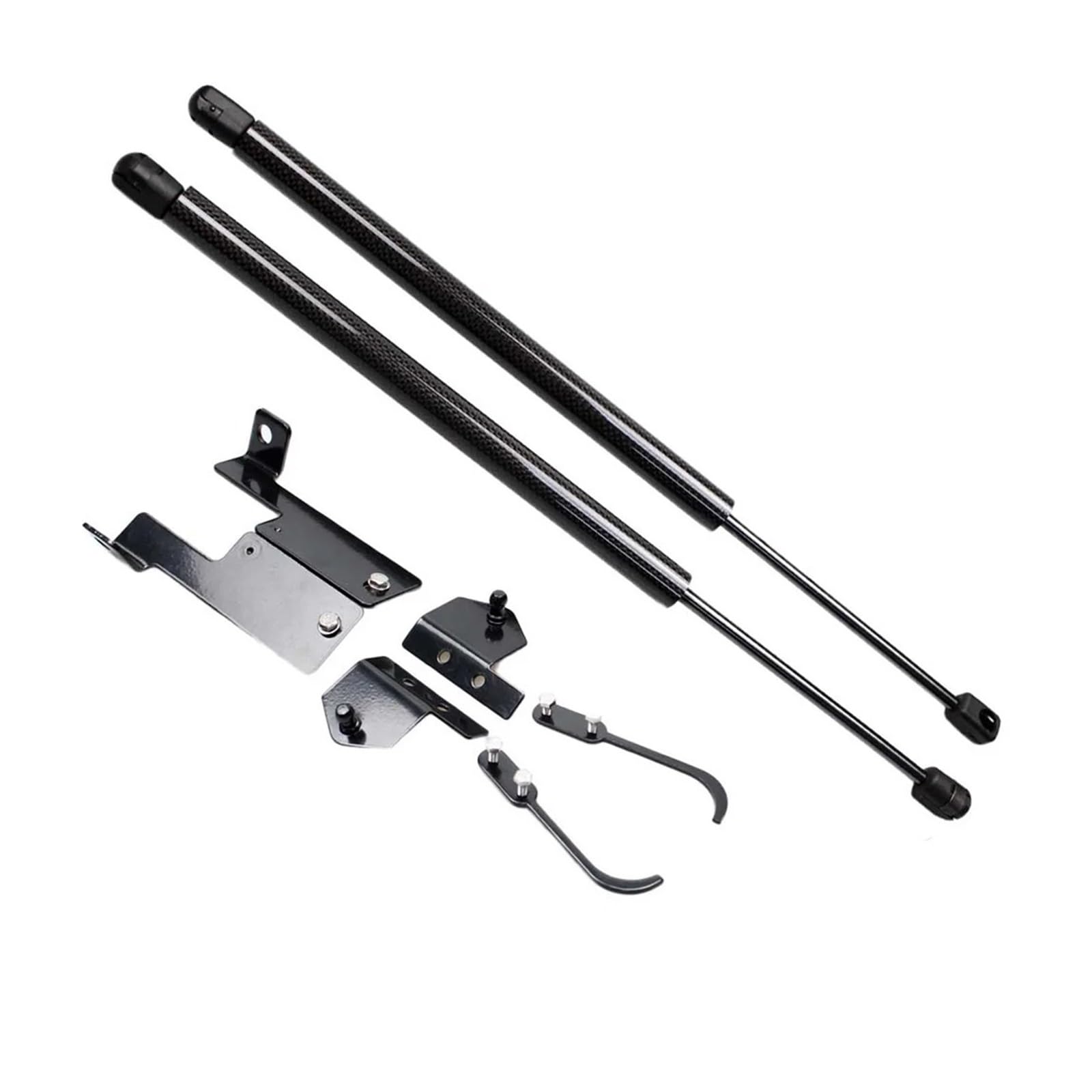 Unterstützung Hydraulikhebel Für Jeep Für Wrangler (JK) 2007–2018 Fronthaube Motorhaube Gasdruckfedern Hubunterstützung Stoßdämpfer Kohlefaser Kolbenstangen Federn Motorhauben Gasfeder(Black carbon fi von LORSKRD