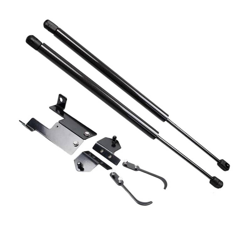 Unterstützung Hydraulikhebel Für Jeep Für Wrangler (JK) 2007–2018 Fronthaube Motorhaube Gasdruckfedern Hubunterstützung Stoßdämpfer Kohlefaser Kolbenstangen Federn Motorhauben Gasfeder(Black carbon fi von LORSKRD