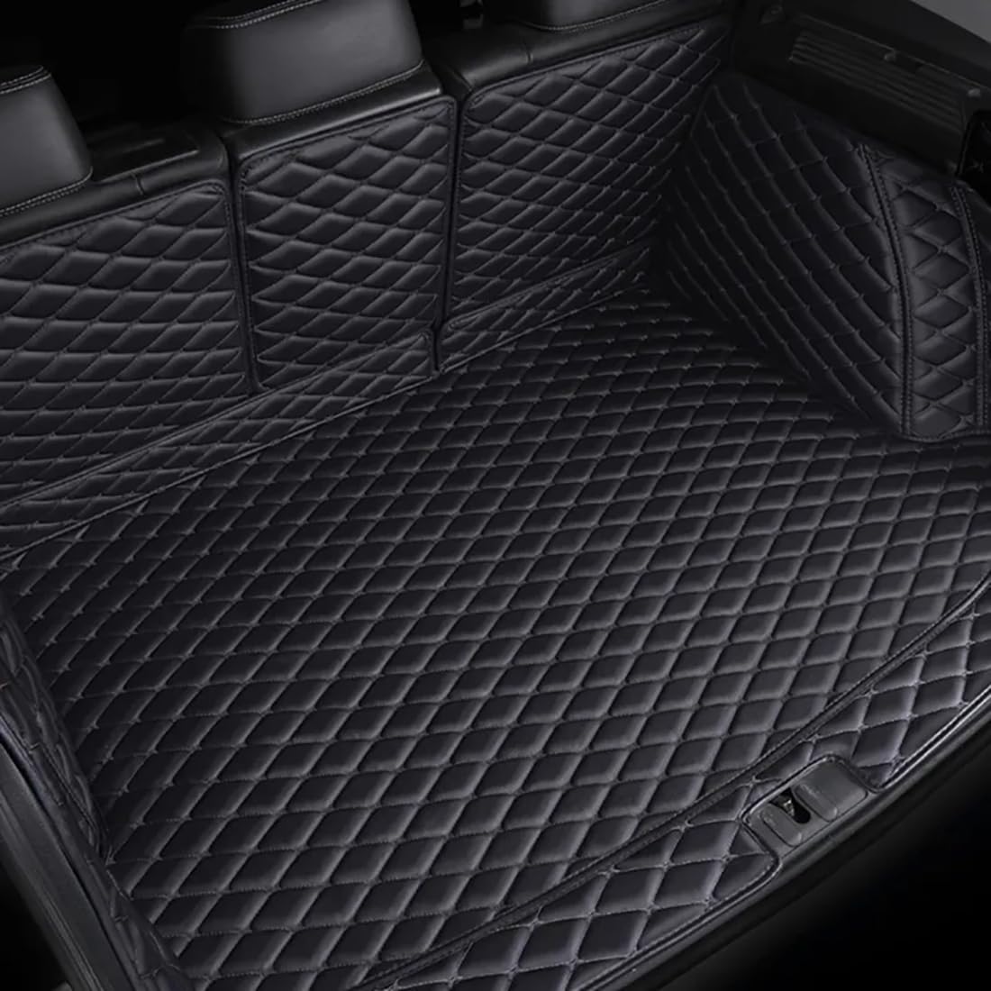 Kofferraummatte für BYD Tang New Energy 7-Seat 2022-2023,schmutzabweisende Kofferraummatte,vollständige Abdeckung/hohe Seite/Standard-Stil,4 Farben,Black-L von LOSTIS