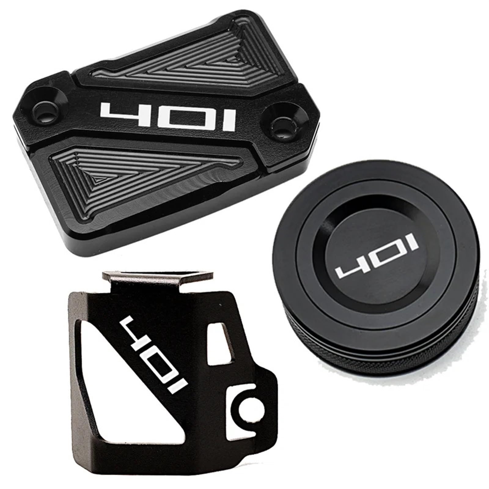 LOTFI Fit for Husqvarna Svartpilen 401 VITPILEN 401 2018-2021 2022 Motorrad CNC Vorne Hinten Brems Flüssigkeit Reservoir Abdeckung öl Kappen (Size : A Set Black (3pcs)) von LOTFI