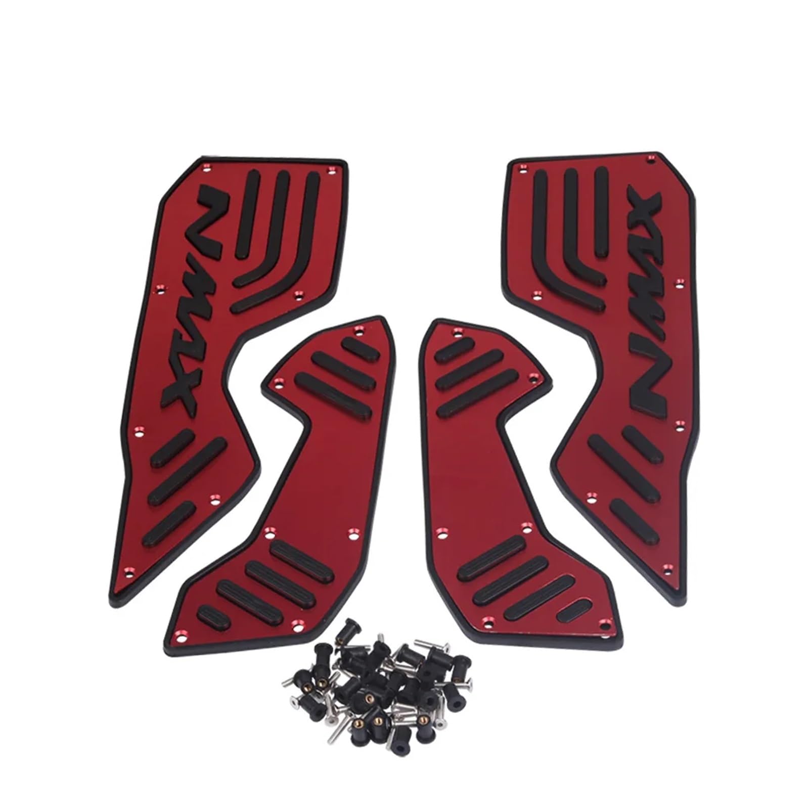 LOTFI Passend for Yamaha NMAX155 NMAX 155 N 2020-2023 Motorrad-Trittbrettstufen Fußplatte Fußstütze Pedal Fußpolster Platte(Red) von LOTFI