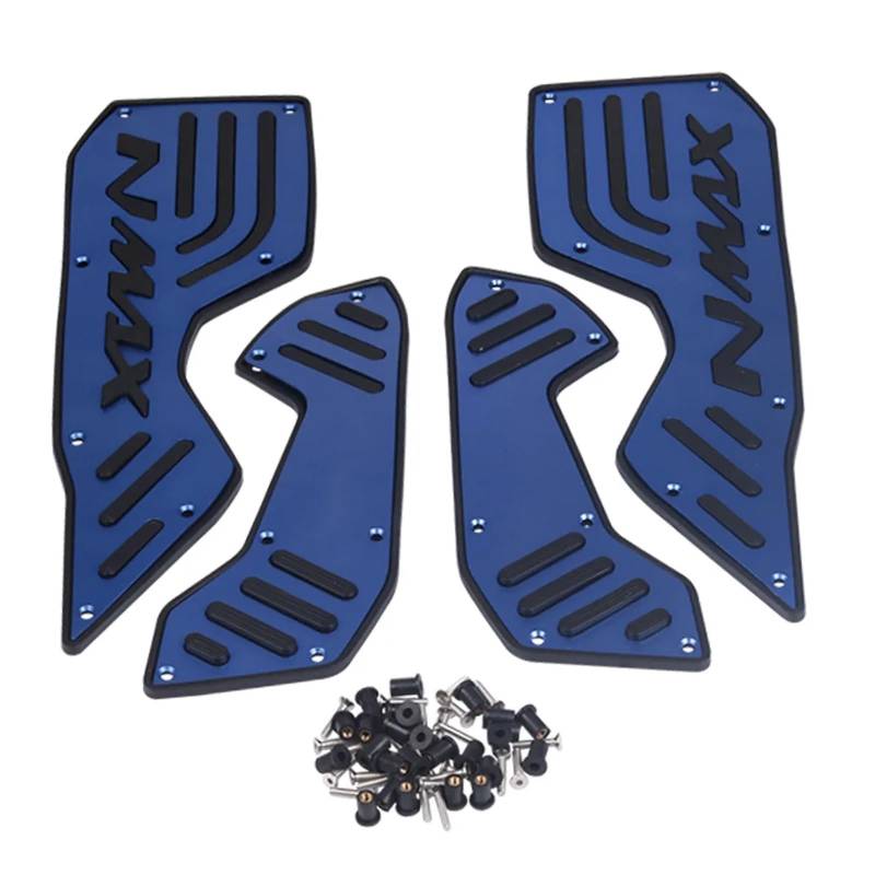 LOTFI Passend for Yamaha NMAX155 NMAX 155 N 2020-2023 Motorrad-Trittbrettstufen Fußplatte Fußstütze Pedal Fußpolster Platte(Blue) von LOTFI