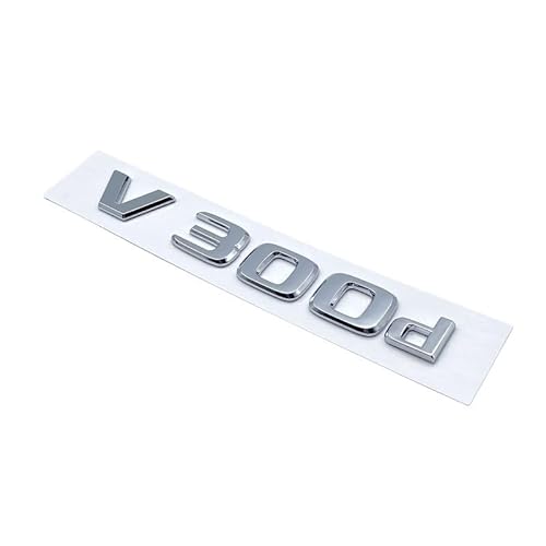 3D-Buchstaben V250d V300d Night Edition ABS-Emblem, kompatibel for Mercedes Benz V-Klasse W447, Auto-Kotflügelabzeichen, Kofferraum-Namensschild, Logo-Aufkleber (Color : Silver V300d) von LOTOAK
