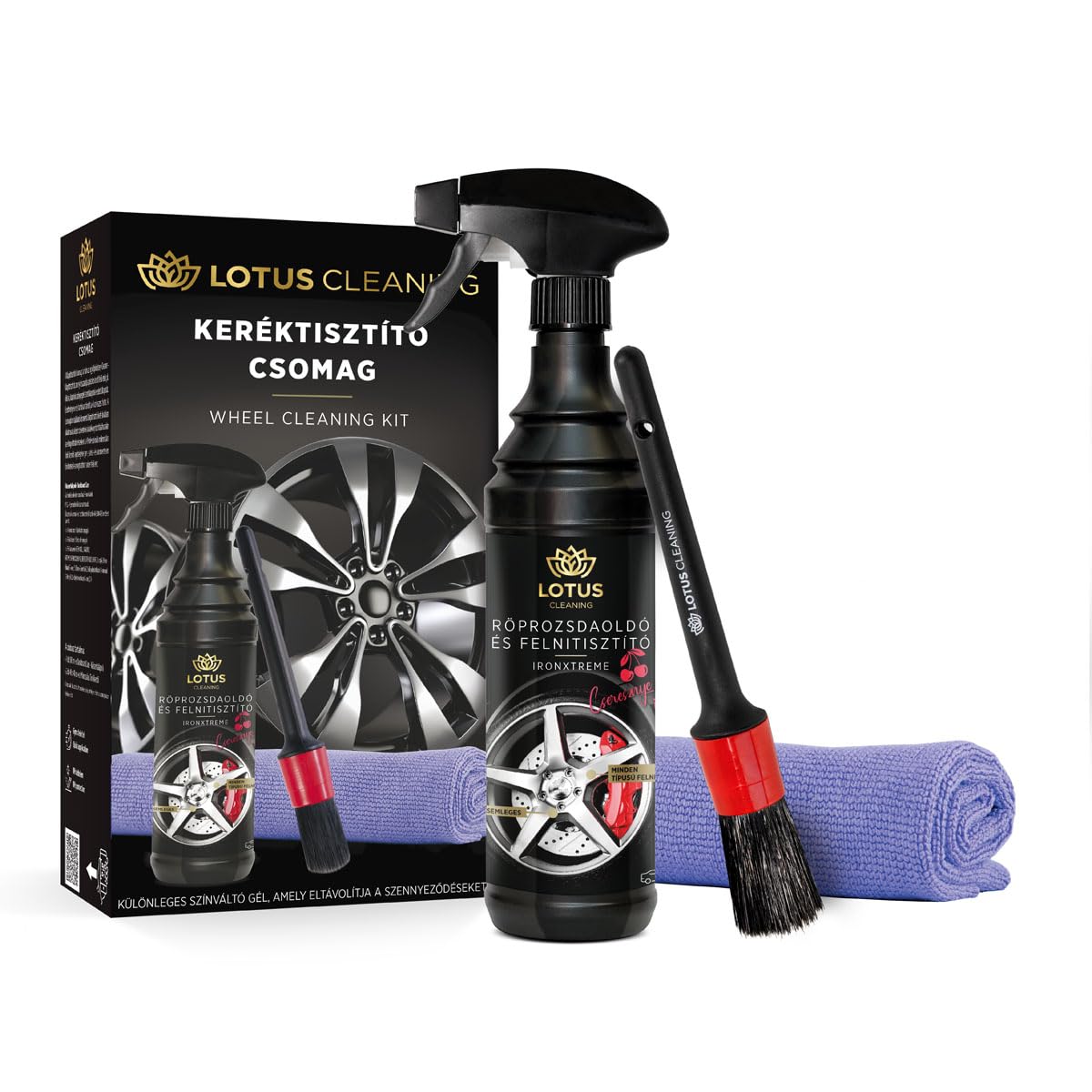 Lotus Premium Felgenreinigungs-Set – 600ml Innovativer IronXtreme Cherry Rostlöser, Mikrofaser-Tuch & Felgenbürste, pH-neutrale Formel für schonende und effektive Felgenreinigung Lotus Premium Felgenreinigungs-Set – 600ml Innovativer IronXtreme Cherry Rostlöser, Mikrofaser-Tuch & Felgenbürste, pH-neutrale Formel für schonende und effektive Felgenreinigung von LOTUS Cleaning