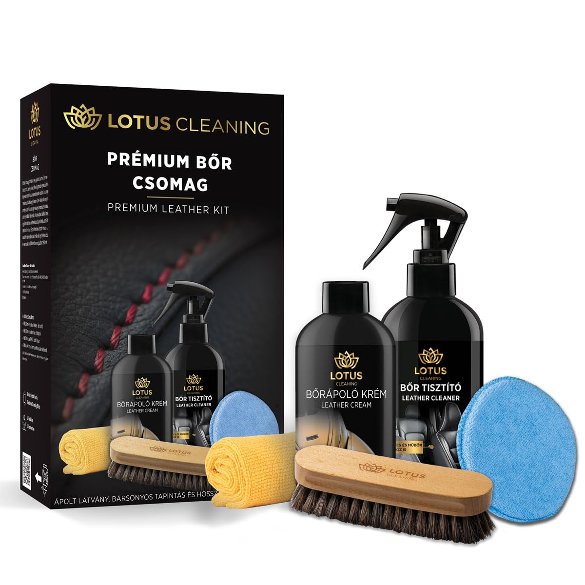 Lotus Premium Lederpflege-Set – 250ml Lederreiniger & 250ml Pflegemittel für Auto, Sofa & Möbel, inkl. Mikrofaser Schwamm, Bürste & Tuch, Komplettes Set für schonende Lederpflege Lotus Premium Lederpflege-Set – 250ml Lederreiniger & 250ml Pflegemittel für Auto, Sofa & Möbel, inkl. Mikrofaser Schwamm, Bürste & Tuch, Komplettes Set für schonende Lederpflege von LOTUS Cleaning