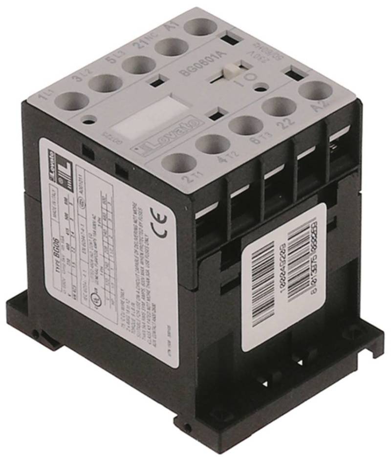 LOVATO 11BG0901A24 Leistungsschütz AC1 20A Hauptkontakte 3NO Hilfskontakte 1NC Schraubanschluss 9A/4 kW 24VAC von LOVATO