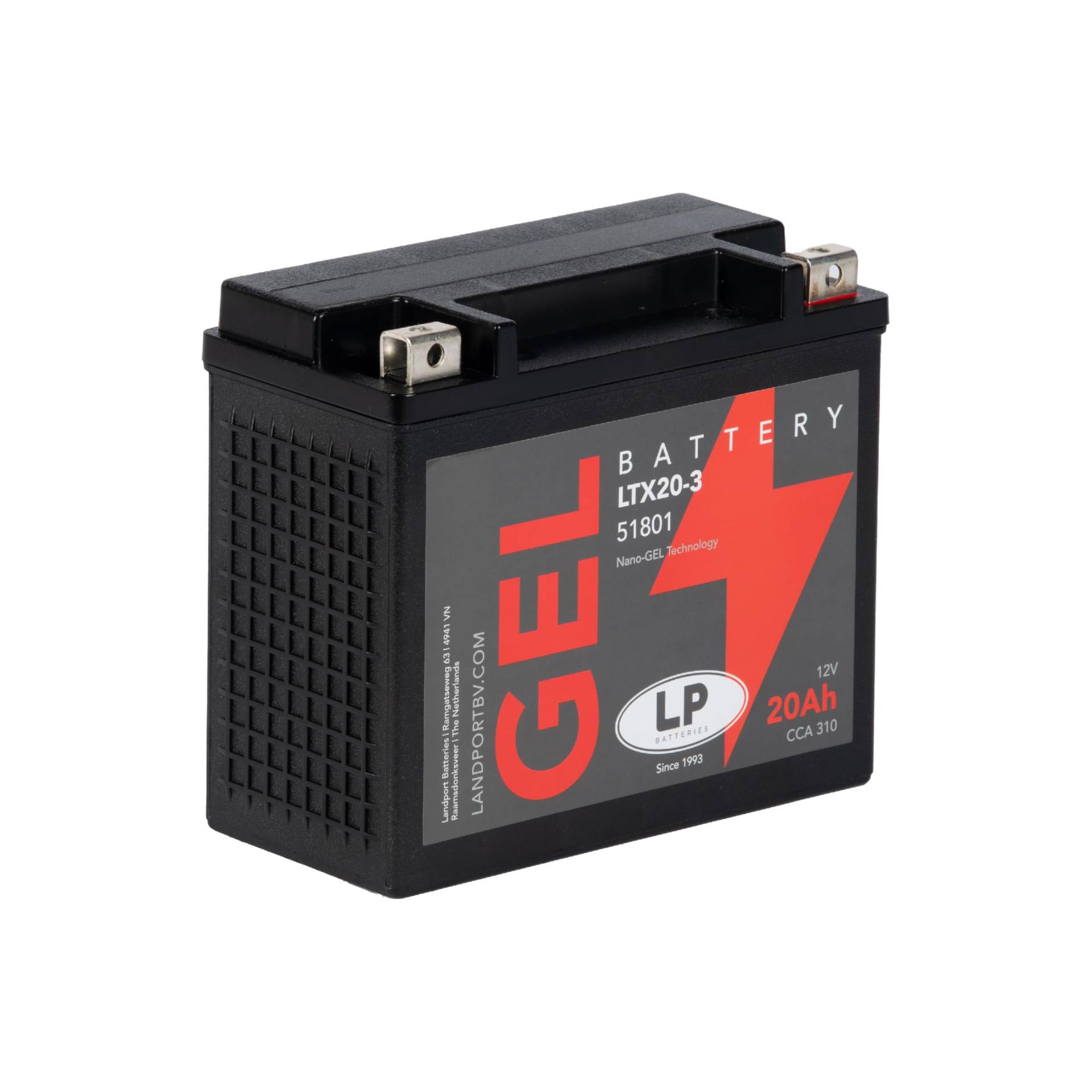 LANDPORT Batterie 12V 20Ah LTX20-3 Gel kompatibel für Buell M2, S3, S3T, X1 120 Thunderbolt, HD Softail Slim, Fat Boy, Kymco MXU 500, UXV von LP BATTERIES