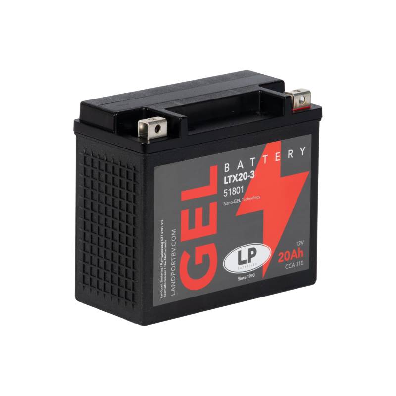 LANDPORT Batterie 12V 20Ah LTX20-3 Gel kompatibel für Buell M2, S3, S3T, X1 120 Thunderbolt, HD Softail Slim, Fat Boy, Kymco MXU 500, UXV von LP BATTERIES