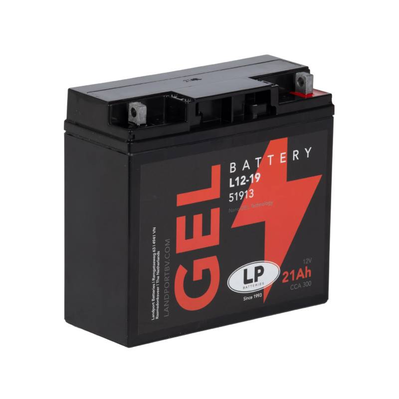 LANDPORT Batterie 12V 21Ah L12-19 Gel 181x76x167mm kompatibel für BMW K1100 LT RS, R 90 S,R850 R Roadster, Ducati SD 900 Darmah von LP BATTERIES