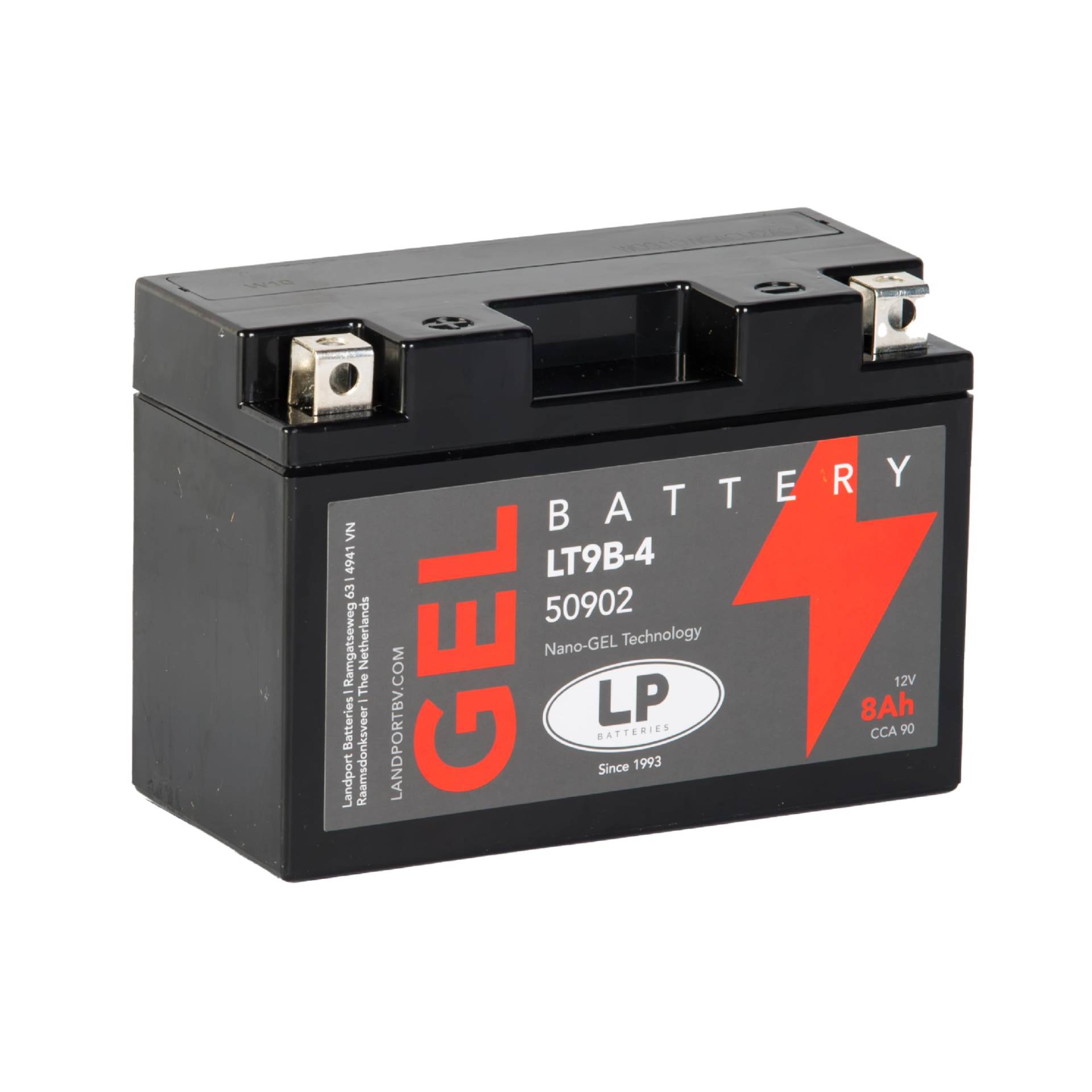 LANDPORT Batterie LT9B-4 Gel 12V 8Ah kompatibel für Yamaha Majesty 400, MT-03, T-Max 500, TT 600, X-Max 125 250 300 400, XT 660, YZF-R6 von LP BATTERIES