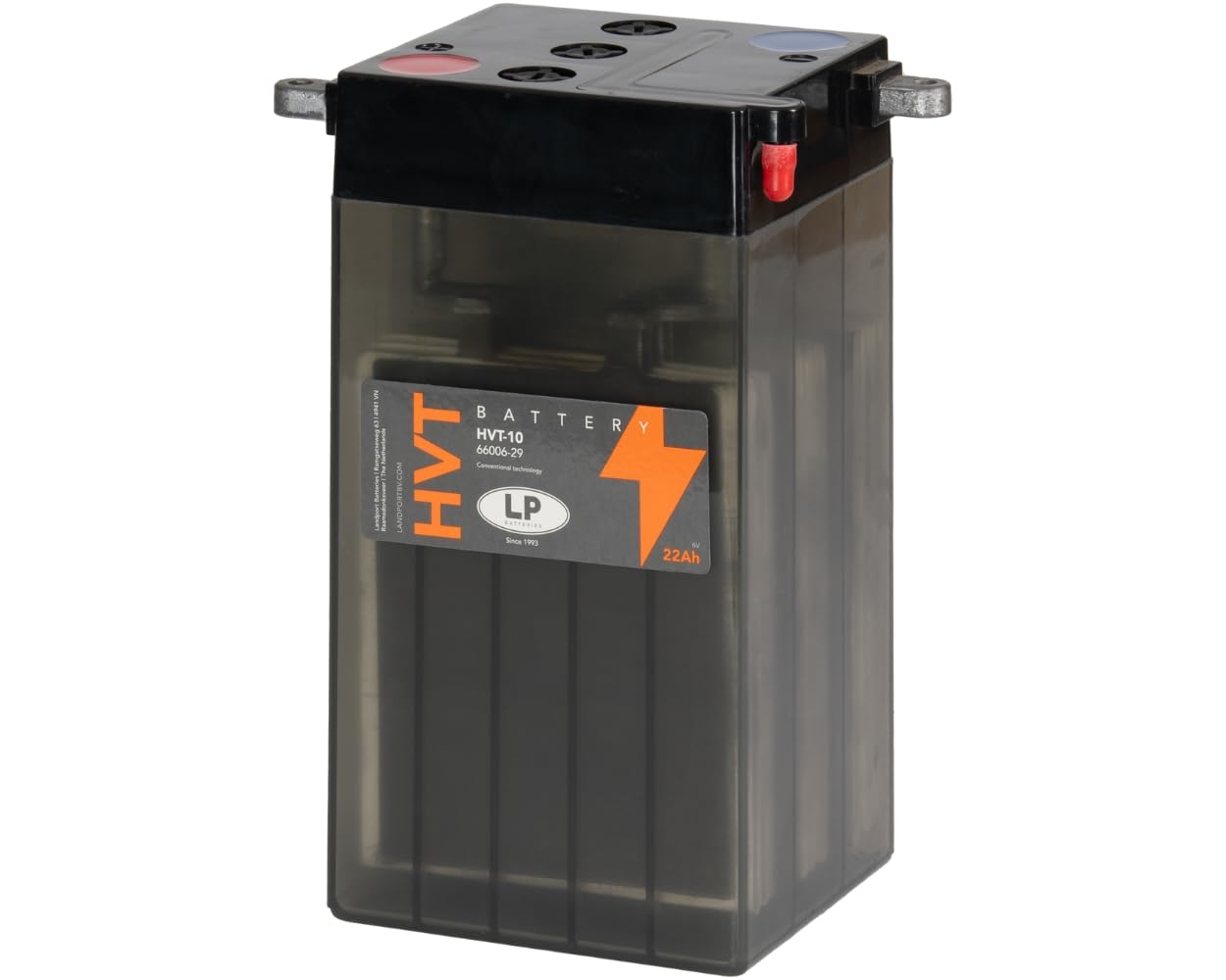LANDPORT Batterie MB HVT-10 6V 22Ah 115x100x214mm wartungsfrei kompatibel für HD Modelle bis Bj 1964 und Classic Motorräder von LP BATTERIES