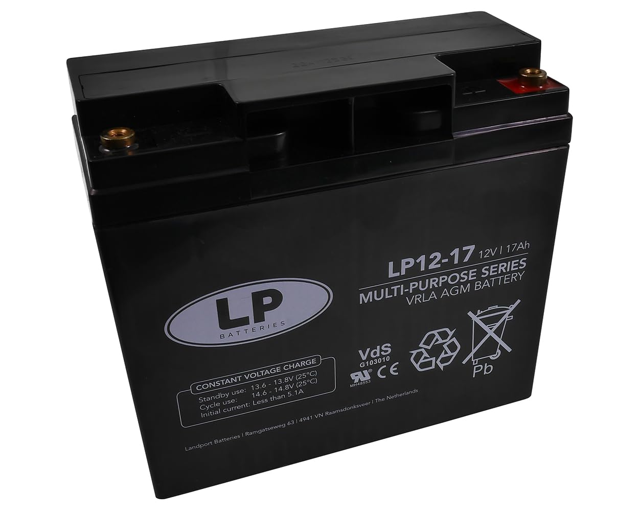 LANDPORT Batterie VRLA AGM 12-17 VdS 12V 17Ah 182x77x168mm Universal kompatibel für Roller, Motorrad, Sicherheitssysteme, Rollladen Antrieb, Dachrollo LANDPORT Batterie VRLA AGM 12-17 VdS 12V 17Ah 182x77x168mm Universal kompatibel für Roller, Motorrad, Sicherheitssysteme, Rollladen Antrieb, Dachrollo von LP BATTERIES