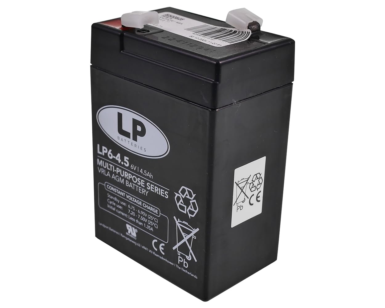 LP BATTERIES NSA LP6-4.5 T1 6V 4,5AH AGM Akku Vlies Batterie VRLA Zyklenfest Wartungsfrei für Elektro Spielzeug Alarm Brandmeldeanlage Notstrom USV UPS von LP BATTERIES