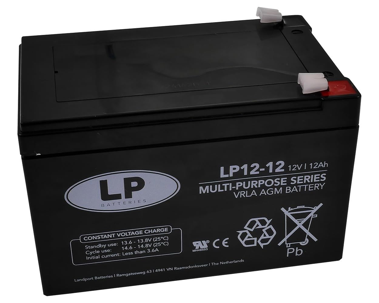 Sicherheitsbatterie, 12 V, 7,2 Ah (20 Stunden), Landport, NSA LP12-7.2 T2 VDS (12V 12AH) von LP Batteries