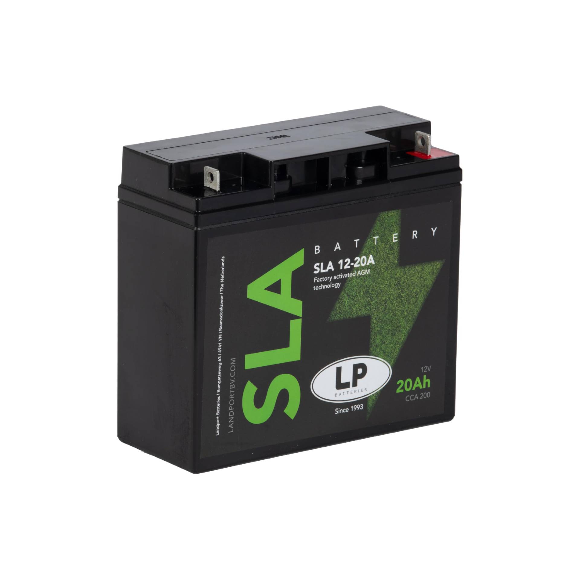 LANDPORT Batterie 12V 20Ah SLA/AGM 12-20A kompatibel für universal Aufsitzmäher Rasenmäher, Rasentraktor, 181x76x167 mm von LP BATTERIES