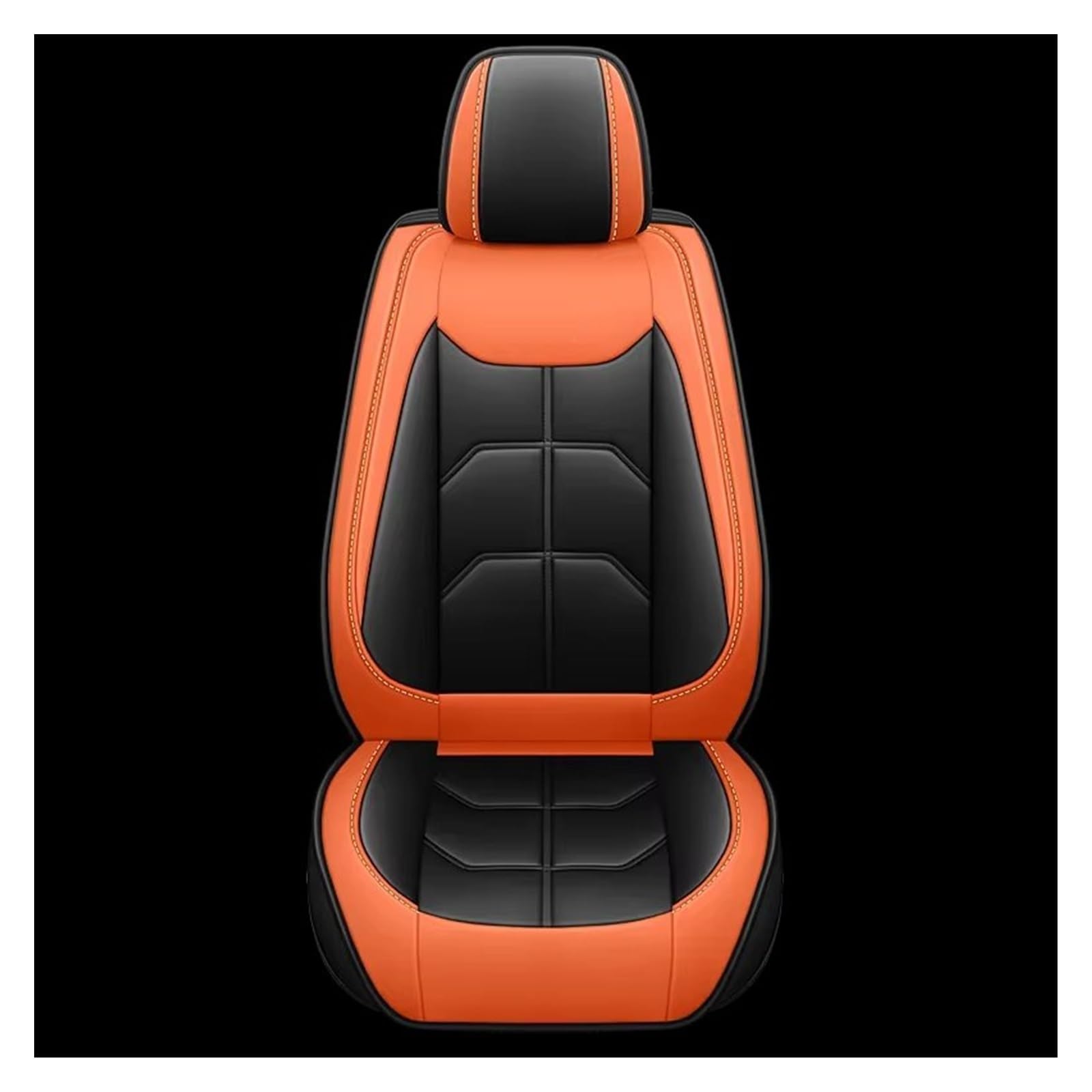 Autositzbezug 1 PC-Autositzbezug Aus PU-Leder. Geeignet Für Die Meisten Autos. Four Seasons Anwendbares Innenzubehör Sitzschoner Auto(Black Orange) von LPAKMGAGEL
