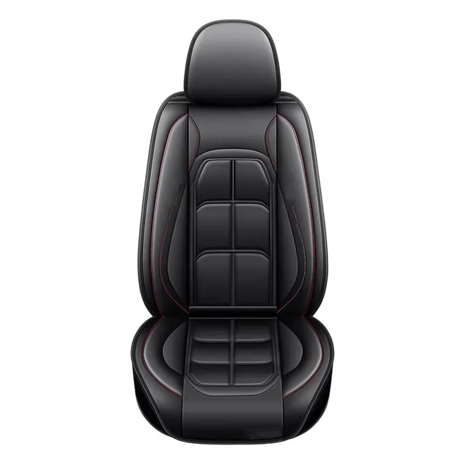 Autositzbezug 1 Stück PU-Leder-Passform Für Den Autositzbezug Ganzjahres-Schutzmatte Mit Weichem Kissen Komplettpaket-Sitzbezug Sitzschoner Auto(Black) von LPAKMGAGEL