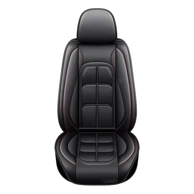 Autositzbezug 1 Stück PU-Leder-Passform Für Den Autositzbezug Ganzjahres-Schutzmatte Mit Weichem Kissen Komplettpaket-Sitzbezug Sitzschoner Auto(Black) von LPAKMGAGEL